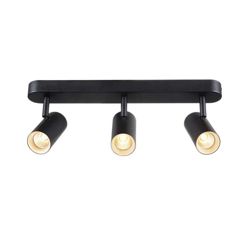 NOBLO, applique et plafonnier intérieur, triple, noir, LED, 24W, 2700K, variable