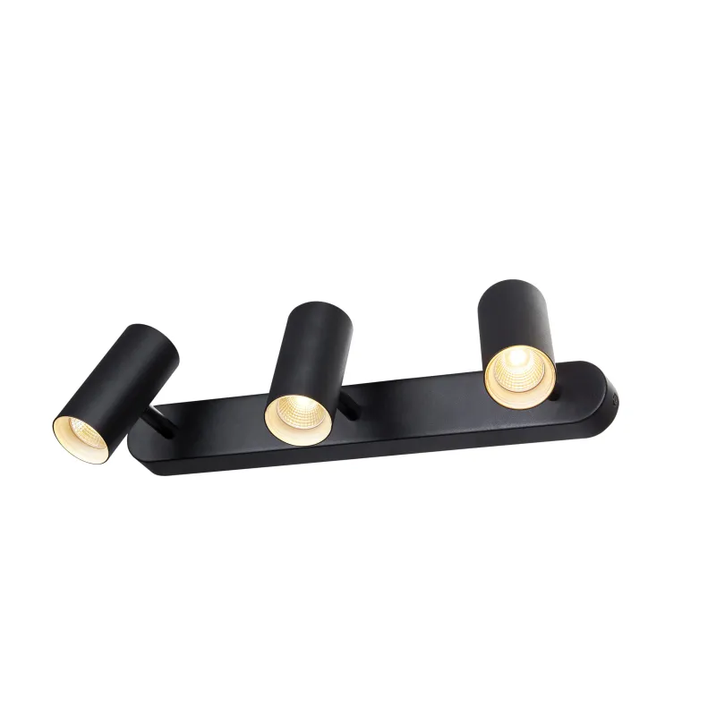 NOBLO, applique et plafonnier intérieur, triple, noir, LED, 24W, 2700K, variable