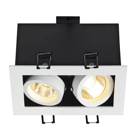 KADUX, encastré de plafond intérieur, double, blanc mat, GU10/QPAR51, 2x 50W max