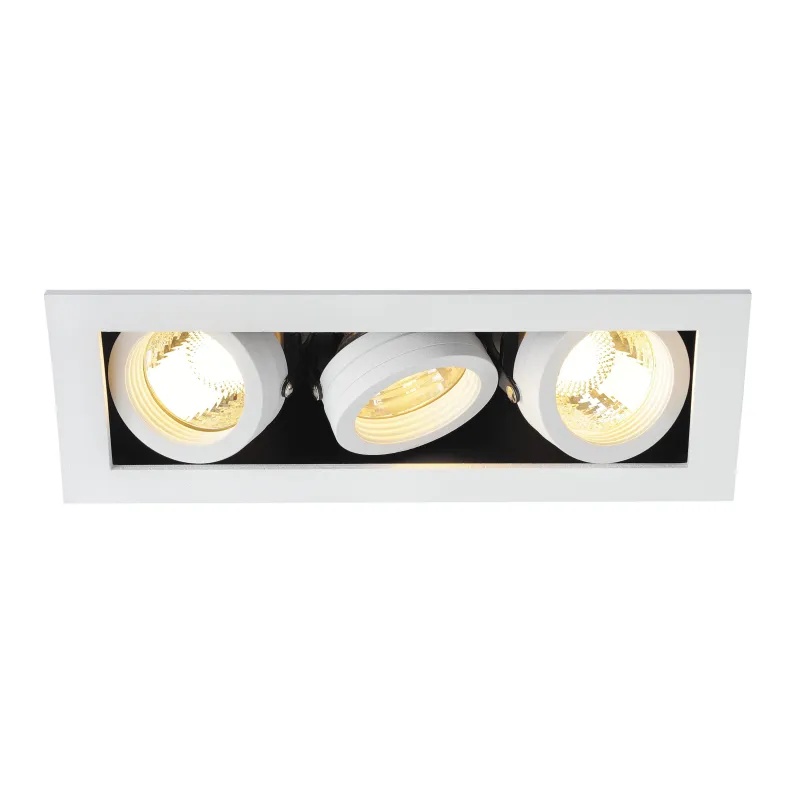 KADUX, encastré de plafond intérieur, triple, blanc mat, GU10/QPAR51, 3x 50W max