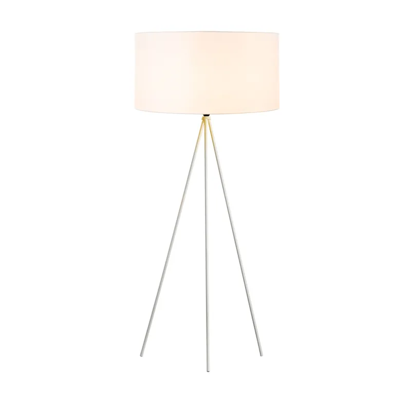 FENDA, lampadaire intérieur, trépied, blanc/chrome, E27, 40W max, sans abat-jour