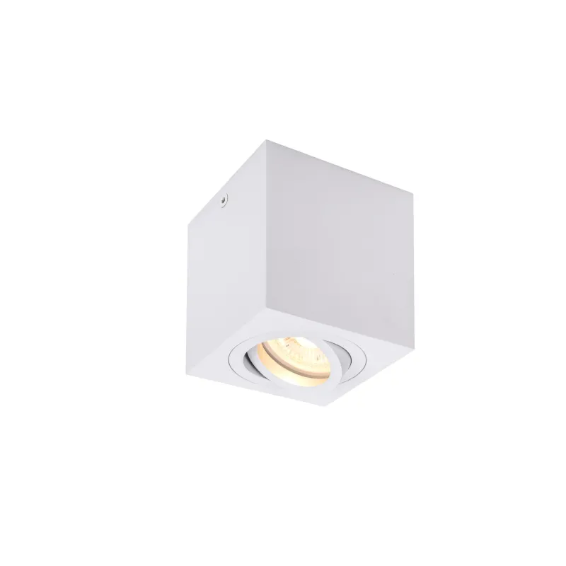 TRILEDO, plafonnier intérieur, simple, carré, blanc, GU10/LED GU10 51mm, 10W max