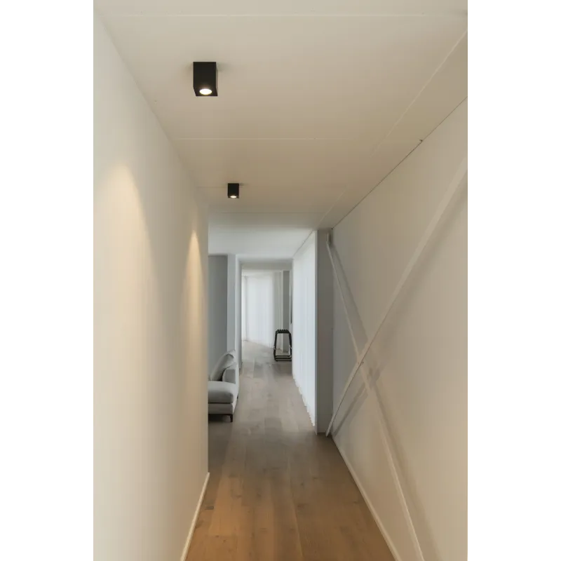 TRILEDO, plafonnier intérieur, simple, carré, blanc, GU10/LED GU10 51mm, 10W max