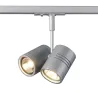 BIMA, spot pour rail 1 allumage intérieur, double, gris, GU10/QPAR51, 2x 50W max