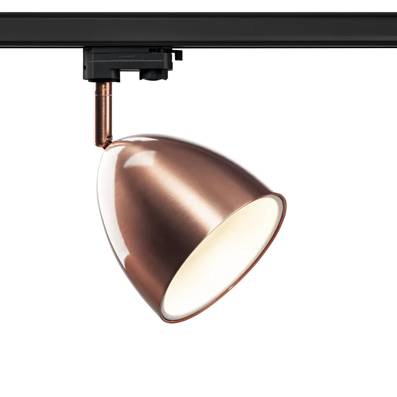 PARA CONE 14, spot pour rail 3 allumages intérieur, cuivre, GU10/QPAR51, 25W max