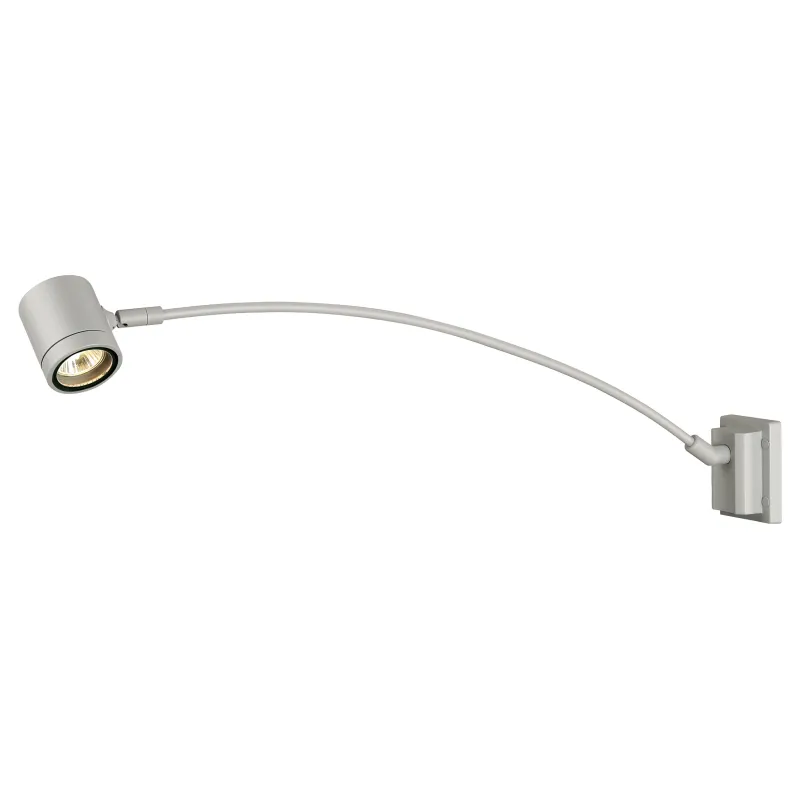 MYRA DISPLAY, spot sur tige extérieur, courbe, gris, GU10/QPAR51, 50W max, IP55