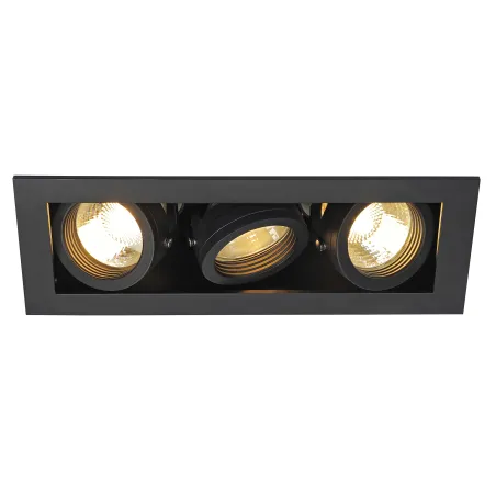 KADUX, encastré de plafond intérieur, triple, noir mat, GU10/QPAR51, 3x 50W max