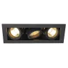 KADUX, encastré de plafond intérieur, triple, noir mat, GU10/QPAR51, 3x 50W max