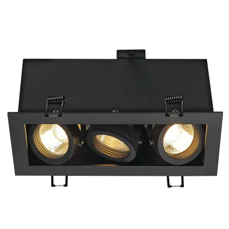 KADUX, encastré de plafond intérieur, triple, noir mat, GU10/QPAR51, 3x 50W max