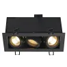 KADUX, encastré de plafond intérieur, triple, noir mat, GU10/QPAR51, 3x 50W max