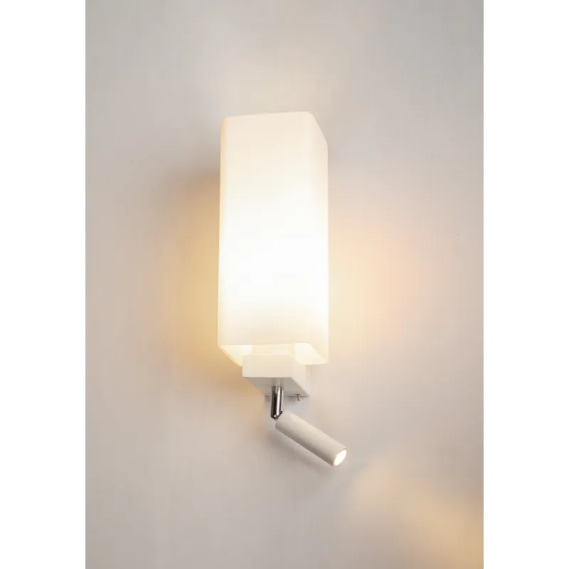 QUADRASS SPOT, applique intérieure, liseuse, blanc, E27, max 40W, LED 2W, 3000K