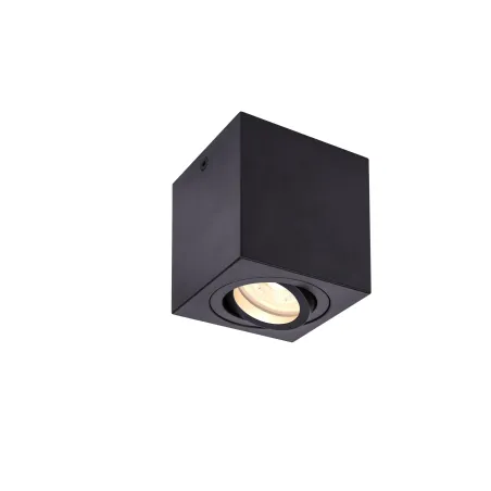 TRILEDO, plafonnier intérieur, simple, carré, noir, GU10/LED GU10 51mm, 10W max