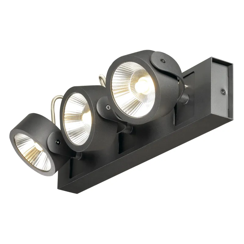 KALU, applique et plafonnier intérieur, triple, noir, LED, 47W, 3000K, variable