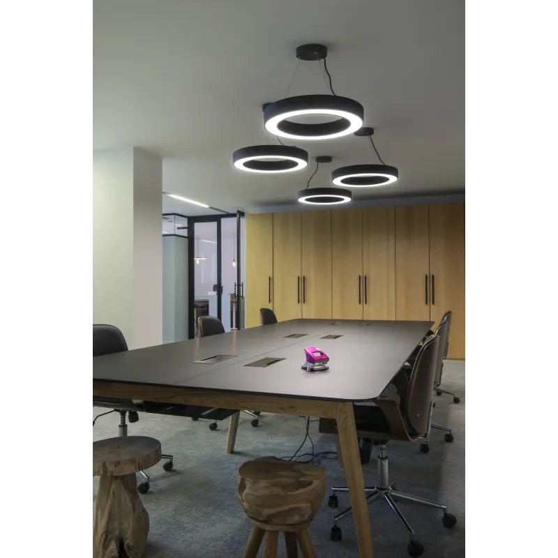 MEDO RING 60, suspension intérieure, rond, noir, LED, 34W, 3000K, variable Dali