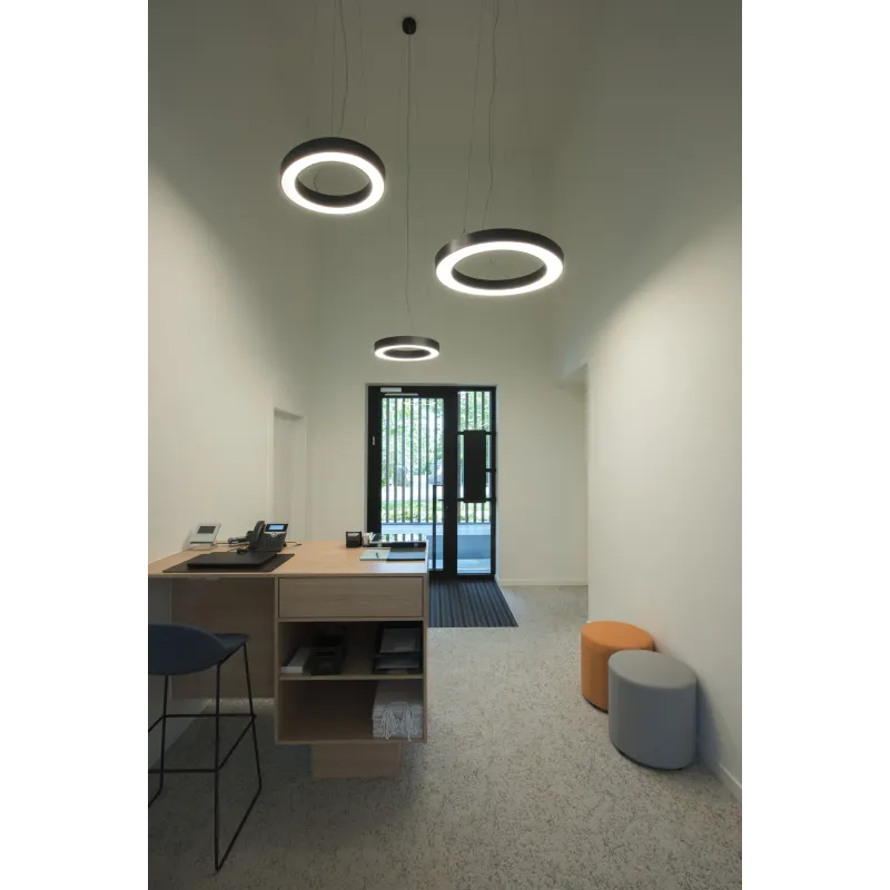 MEDO RING 60, suspension intérieure, rond, noir, LED, 34W, 3000K, variable Dali