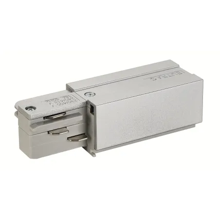 EUTRAC®, alimentation droite, intérieur, pour rail 3 allumages en saillie, gris