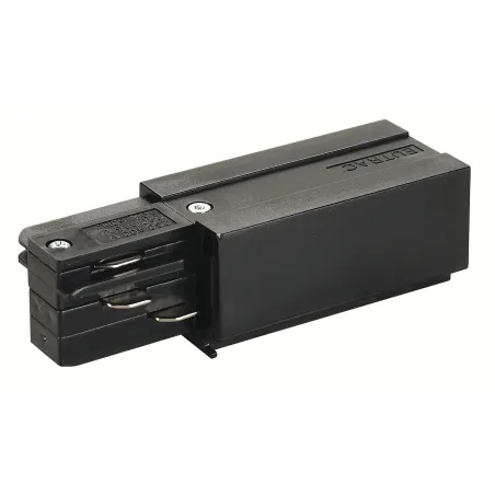 EUTRAC®, alimentation droite, intérieur, pour rail 3 allumages en saillie, noir