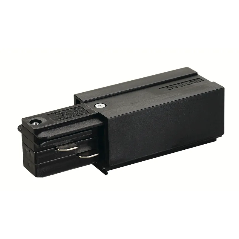 EUTRAC®, alimentation gauche, intérieur, pour rail 3 allumages en saillie, noir