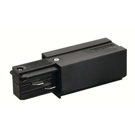 EUTRAC®, alimentation gauche, intérieur, pour rail 3 allumages en saillie, noir