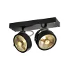 KALU, applique et plafonnier intérieur, double, noir, GU10/QPAR111, 2x 75W max