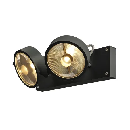 KALU, applique et plafonnier intérieur, double, noir, GU10/QPAR111, 2x 75W max
