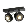 KALU, applique et plafonnier intérieur, double, noir, GU10/QPAR111, 2x 75W max