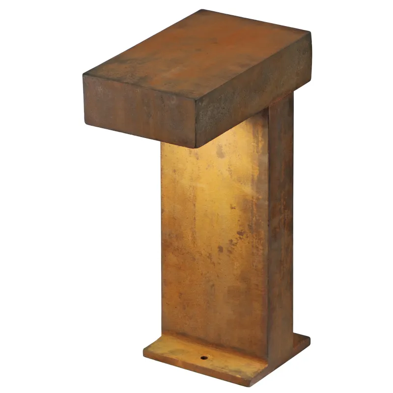 RUSTY® PATHLIGHT, borne extérieure, fonte rouillée, GX53/TCR-TSE, 9W max, IP44