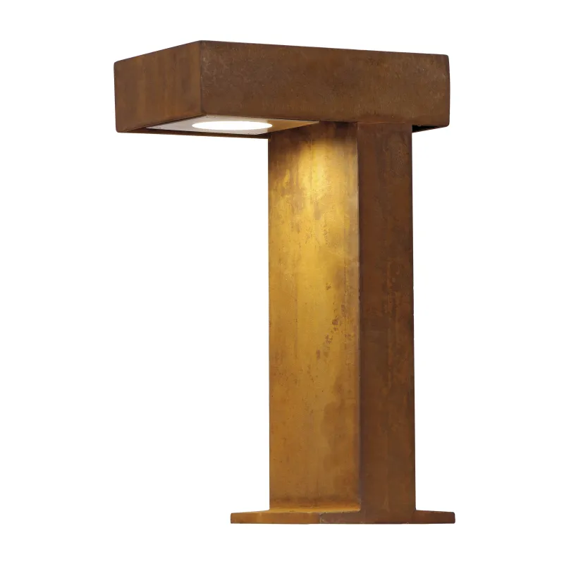 RUSTY® PATHLIGHT, borne extérieure, fonte rouillée, GX53/TCR-TSE, 9W max, IP44