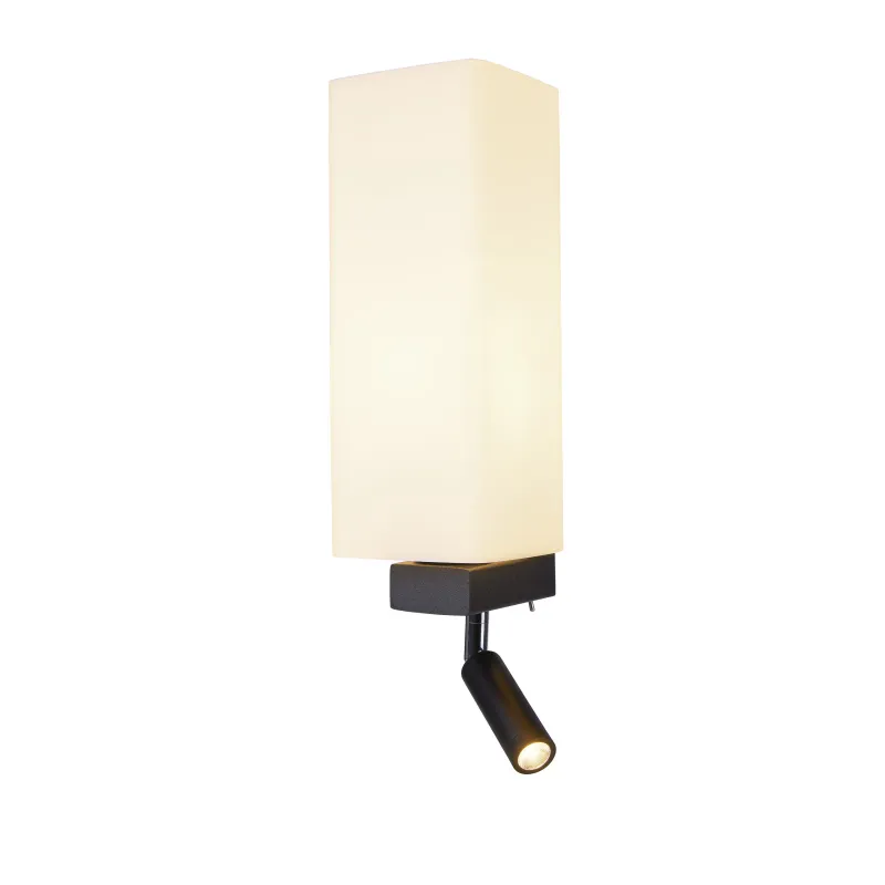QUADRASS SPOT, applique intérieure, liseuse, noir, E27, max 40W, LED 2W, 3000K