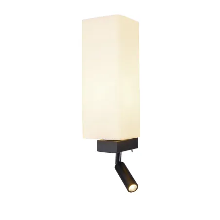QUADRASS SPOT, applique intérieure, liseuse, noir, E27, max 40W, LED 2W, 3000K