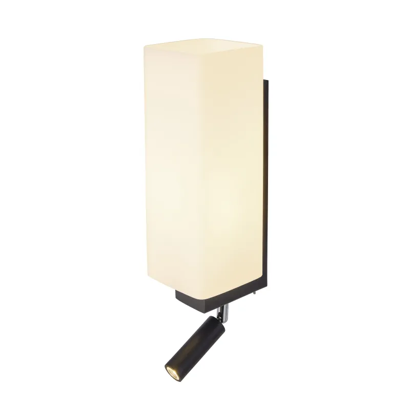 QUADRASS SPOT, applique intérieure, liseuse, noir, E27, max 40W, LED 2W, 3000K