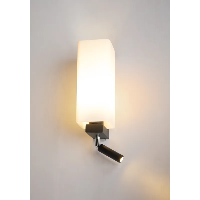 QUADRASS SPOT, applique intérieure, liseuse, noir, E27, max 40W, LED 2W, 3000K