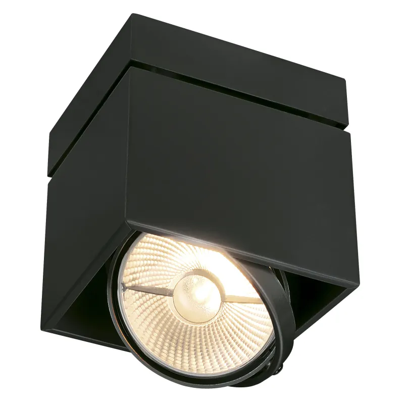 KARDAMOD, plafonnier intérieur, simple, carré, noir mat, GU10/QPAR111, 75W max