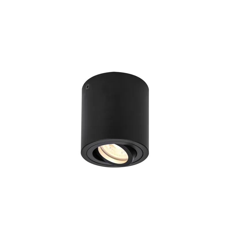TRILEDO, plafonnier intérieur, simple, rond, noir, GU10/LED GU10 51mm, 10W max