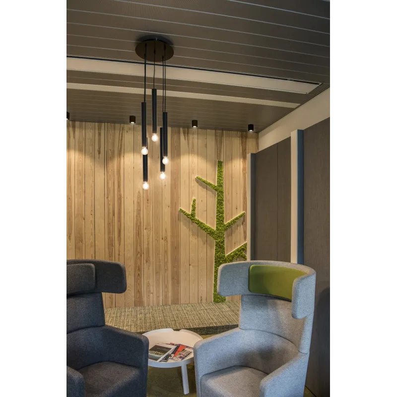TRILEDO, plafonnier intérieur, simple, rond, noir, GU10/LED GU10 51mm, 10W max