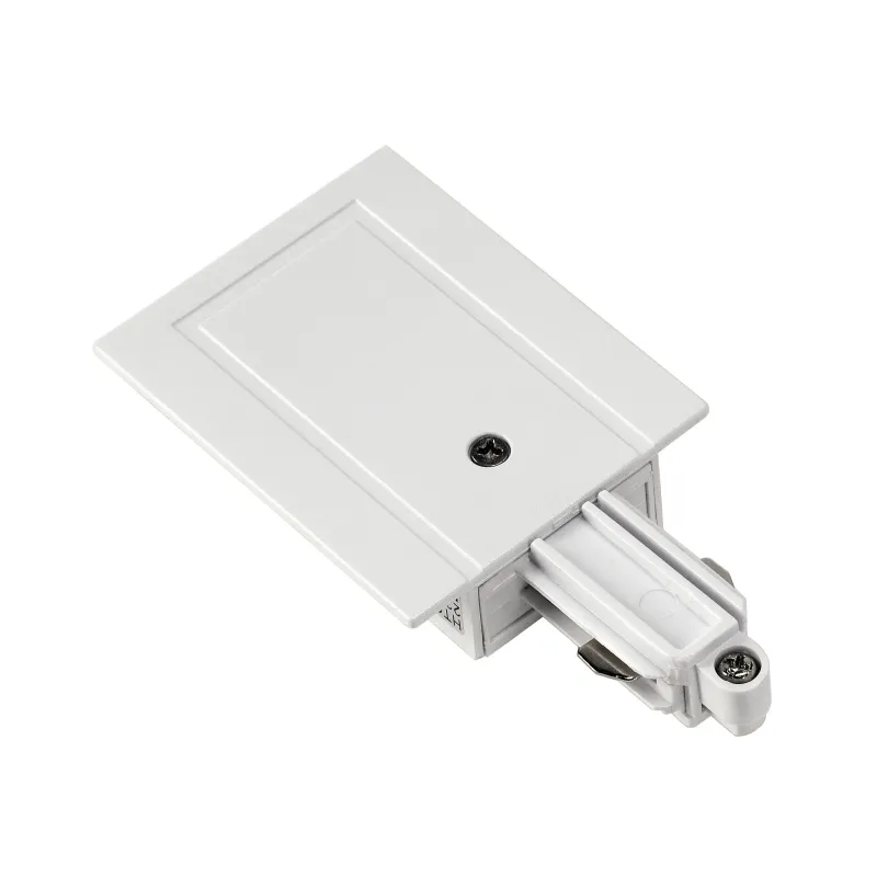 Alimentation, terre droite, intérieur, pour rail 1 allumage à encastrer, blanc