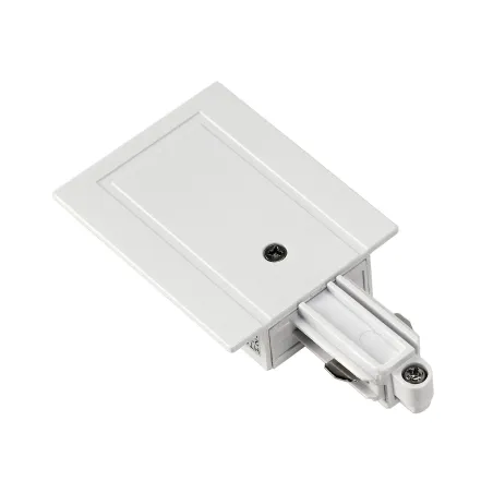 Alimentation, terre droite, intérieur, pour rail 1 allumage à encastrer, blanc