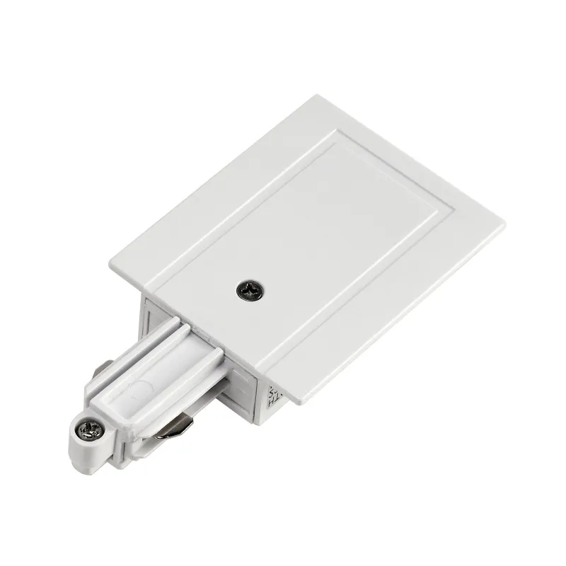 Alimentation, terre gauche, intérieur, pour rail 1 allumage à encastrer, blanc