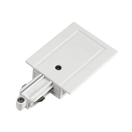 Alimentation, terre gauche, intérieur, pour rail 1 allumage à encastrer, blanc
