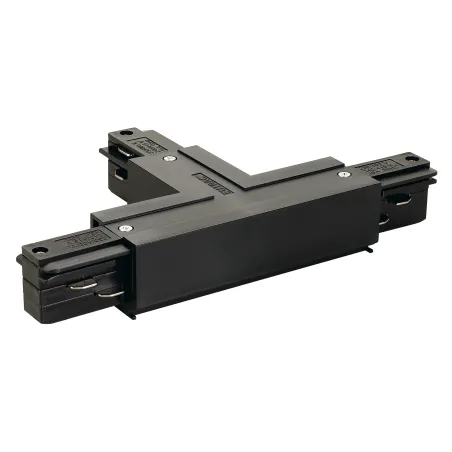 EUTRAC®, connecteur en T, terre droite, pour rail 3 allumages en saillie, noir