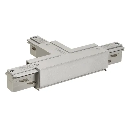 EUTRAC®, connecteur en T, terre gauche, pour rail 3 allumages en saillie, gris