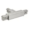 EUTRAC®, connecteur en T, terre gauche, pour rail 3 allumages en saillie, gris