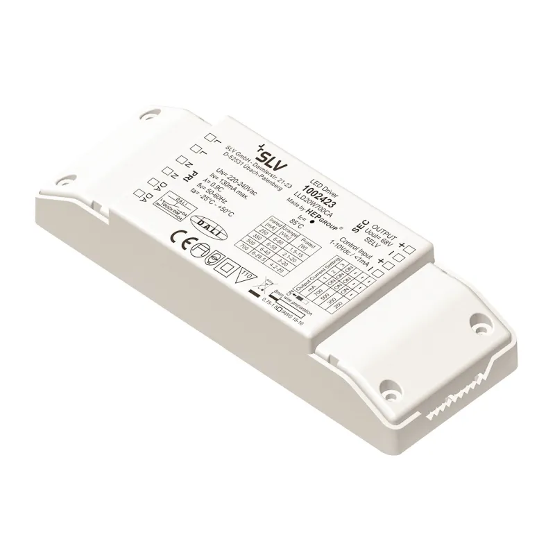 Alimentation LED DALI, intérieur, blanc, 20W, 250-700mA, variable 1-10V / Dali