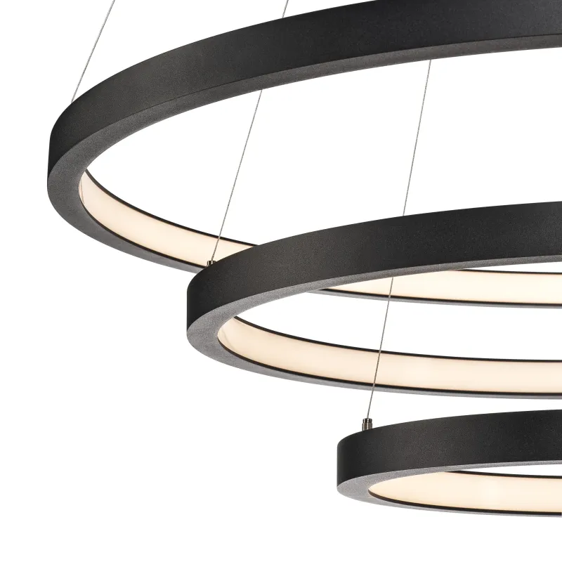 ONE TRIPLE, suspension intérieure, noir, LED, 65W, 3000K/4000K, variable Dali