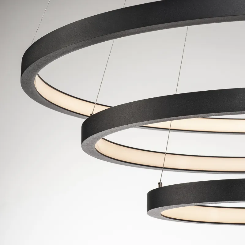 ONE TRIPLE, suspension intérieure, noir, LED, 65W, 3000K/4000K, variable Dali