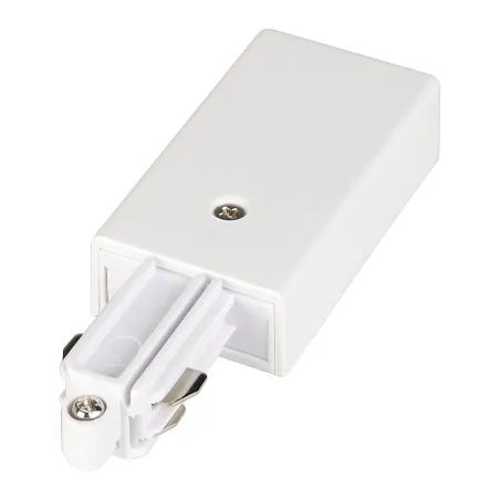 Alimentation, terre droite, intérieur, pour rail 1 allumage en saillie, blanc