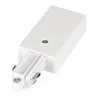 Alimentation, terre droite, intérieur, pour rail 1 allumage en saillie, blanc