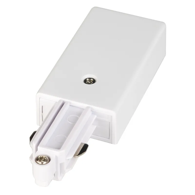 Alimentation, terre gauche, intérieur, pour rail 1 allumage en saillie, blanc