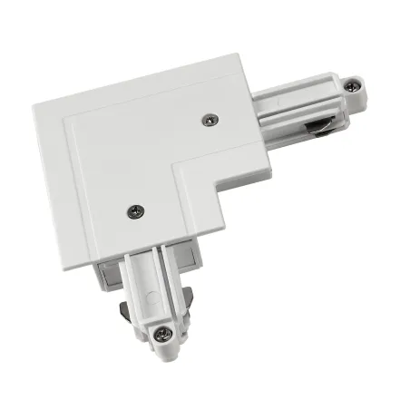 Connecteur d'angle, terre intérieure, pour rail 1 allumage à encastrer, blanc
