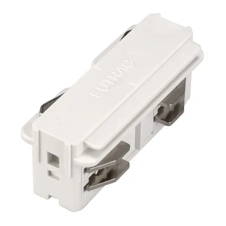 EUTRAC®, connecteur droit, intérieur, pour rail 3 allumages en saillie, blanc